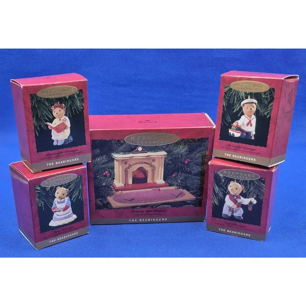 Vintage Hallmark Bearingers of Victoria Circle Figurines Complete 5-Piece Set YK